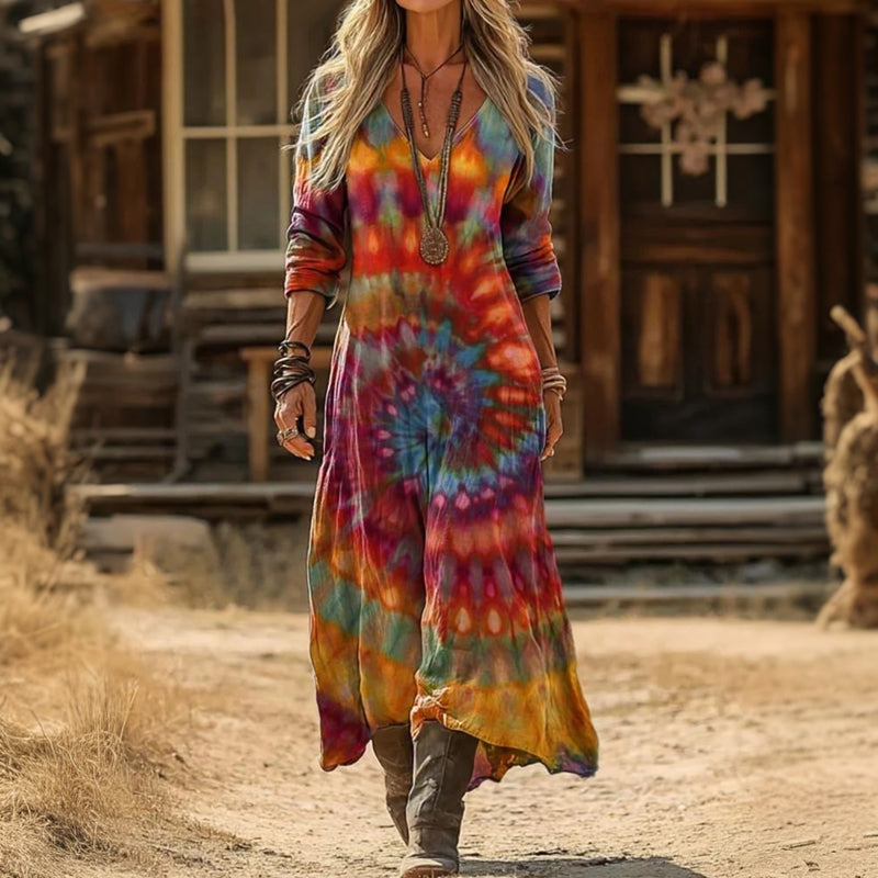 Zoe - Vestido Bohemio Elegante y Fluido para el Día a Día
