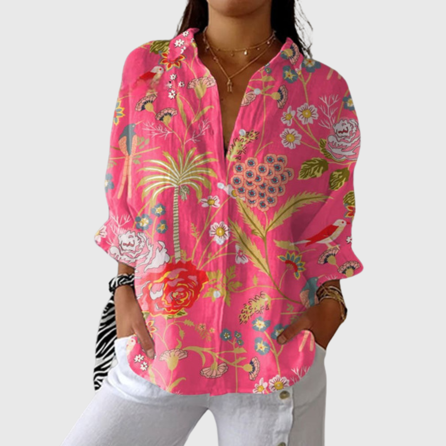 Blusa ligera y colorida estampada