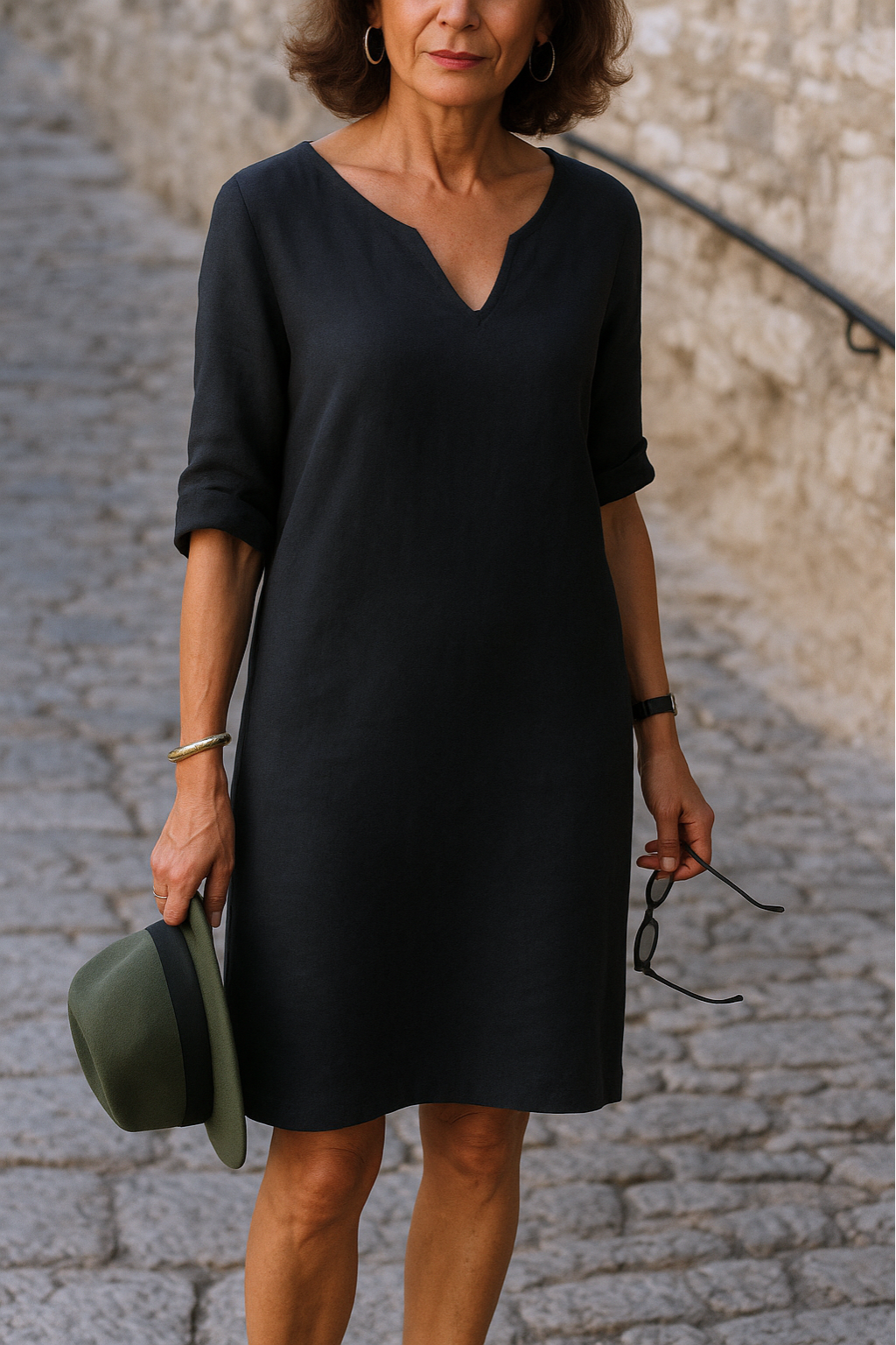 ADRIANA | Vestido Fluido con Escote en V y Línea Elegante para Cada Momento del Día