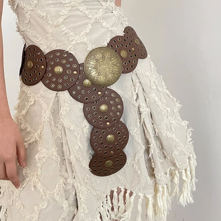 Vanessa - Cinturón Boho Marrón para Mujeres