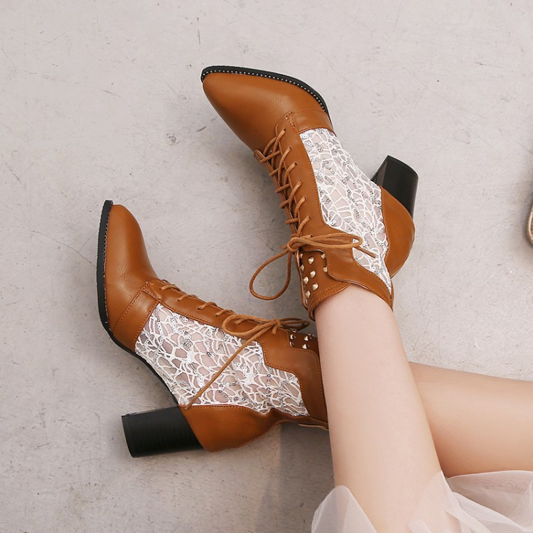 Willow - Botas de Media Pantorrilla de Elegancia Victoriana