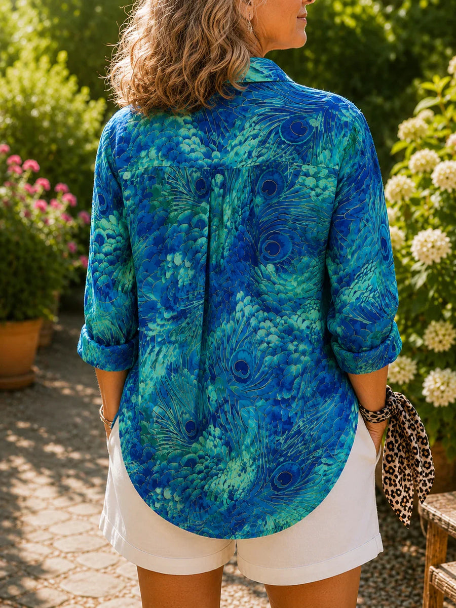 Lisa | Blusa Elegancia de Pavo Real