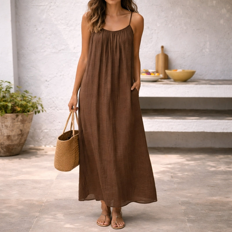 ISLA | Vestido Maxi Breezy con Cintura Ajustable para un Ajuste Perfecto