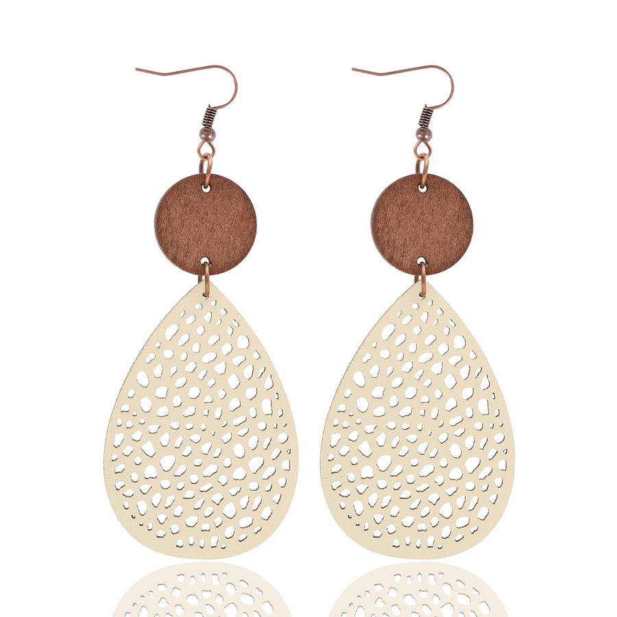 Eliana - Pendientes Colgantes de Cuero PU Estilo Vintage