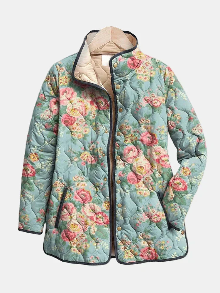 Mathilde | Chaqueta Acolchada Rosas Celadon