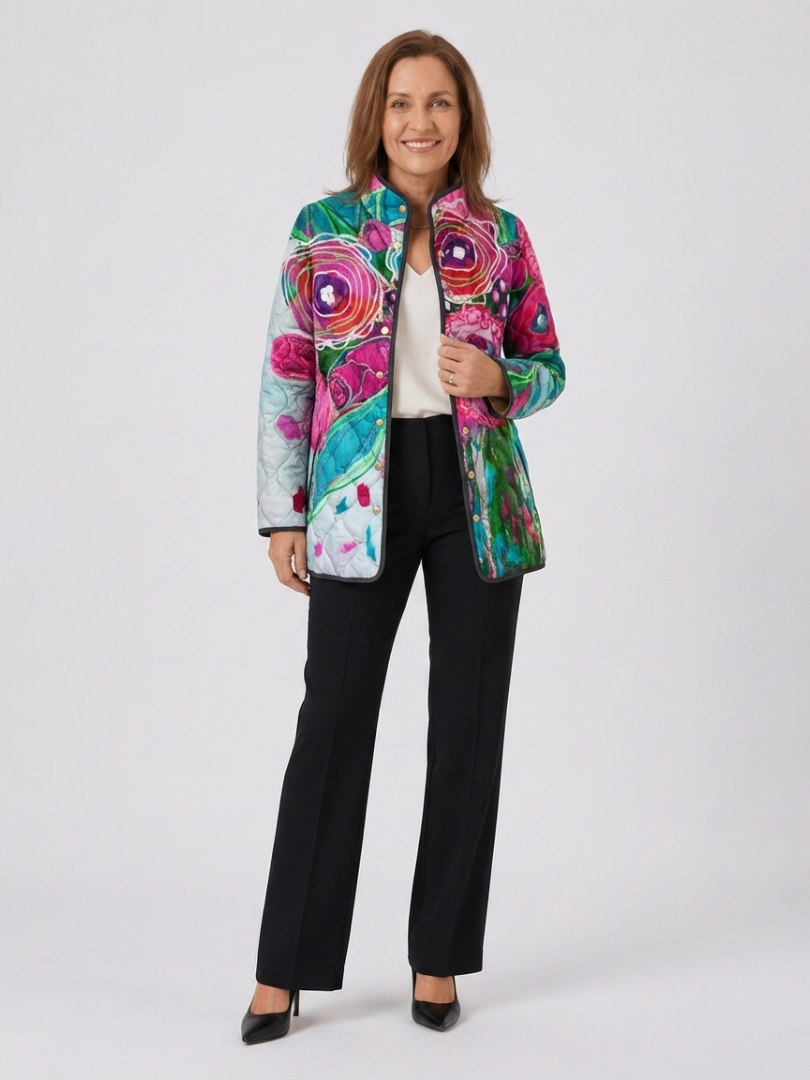 Lucie | Chaqueta Acolchada Acuarela Floral