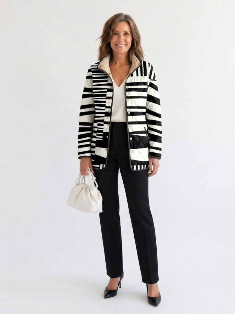 Véronique | Chaqueta Acolchada Rayas Gráficas