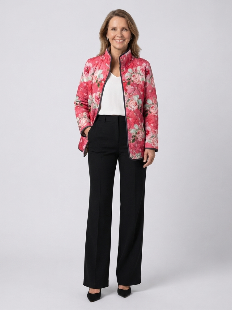 Christine | Chaqueta Acolchada Rosas Empolvadas