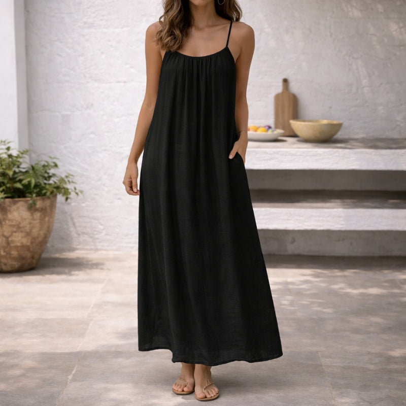 ISLA | Vestido Maxi Breezy con Cintura Ajustable para un Ajuste Perfecto