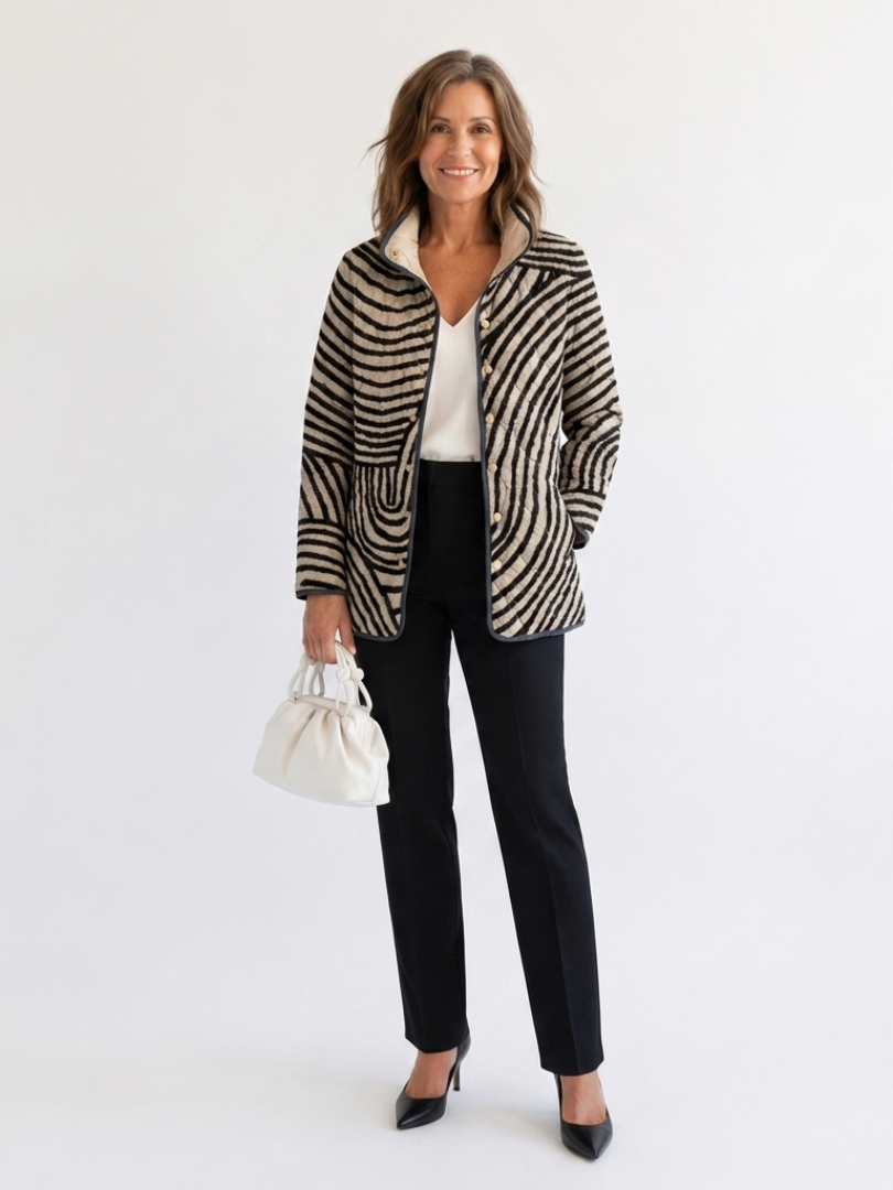 Léa | Chaqueta Acolchada Círculos Dibujados