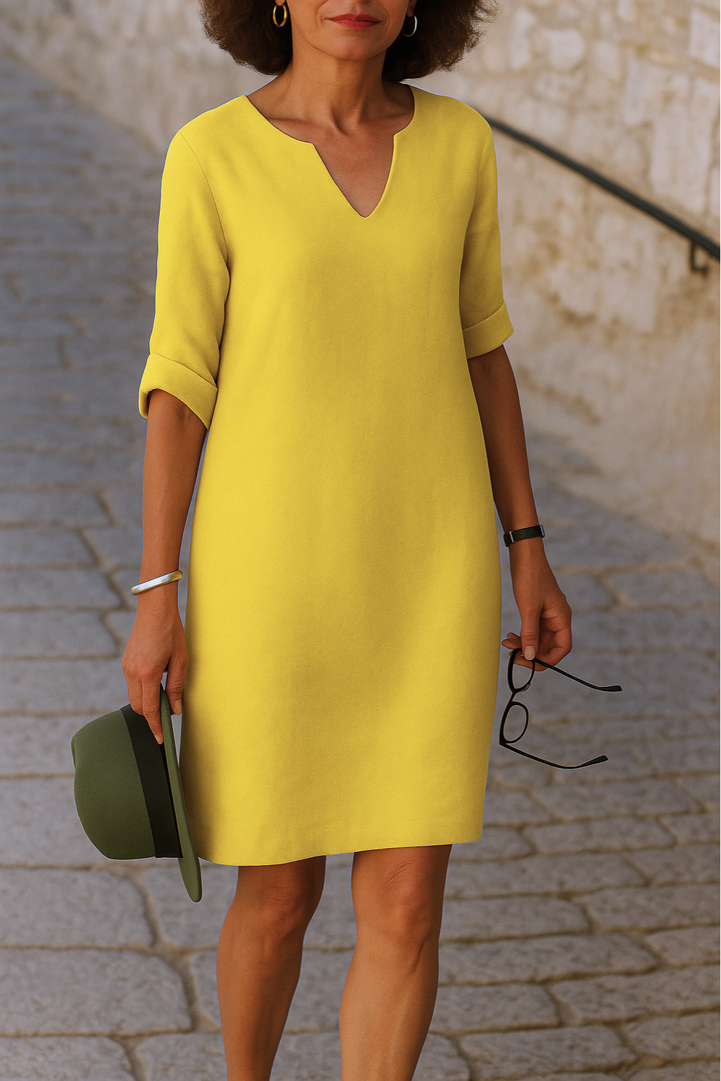 ADRIANA | Vestido Fluido con Escote en V y Línea Elegante para Cada Momento del Día