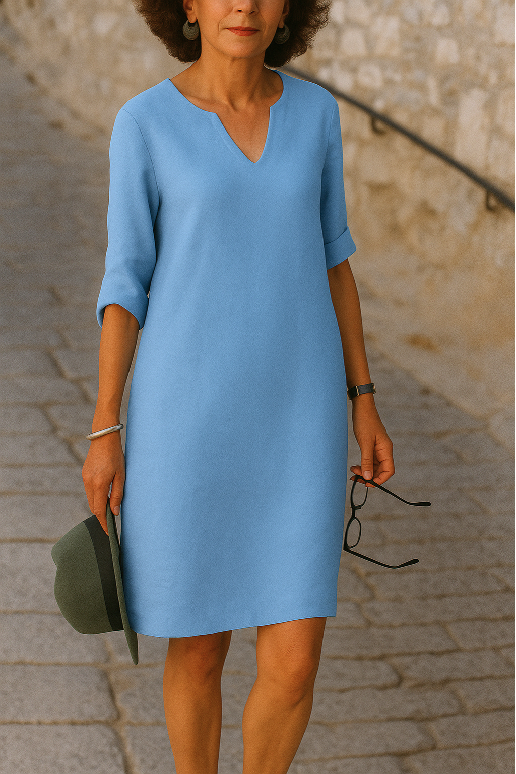 ADRIANA | Vestido Fluido con Escote en V y Línea Elegante para Cada Momento del Día