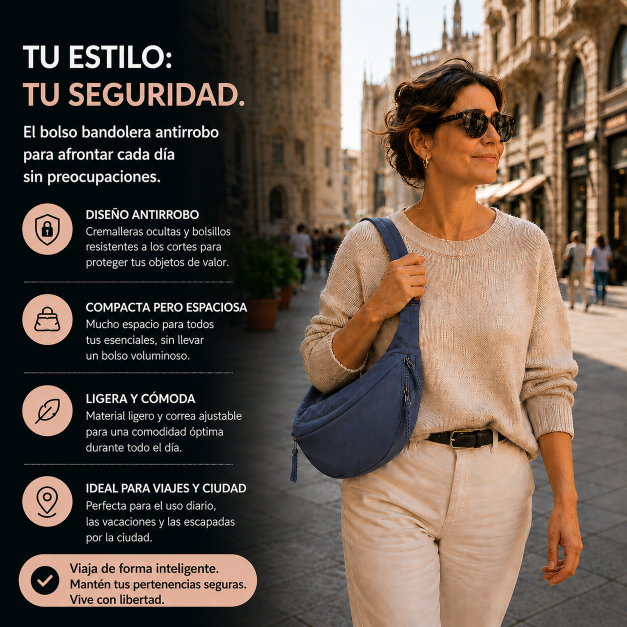 Dani | Bolsa de Hombro Azul