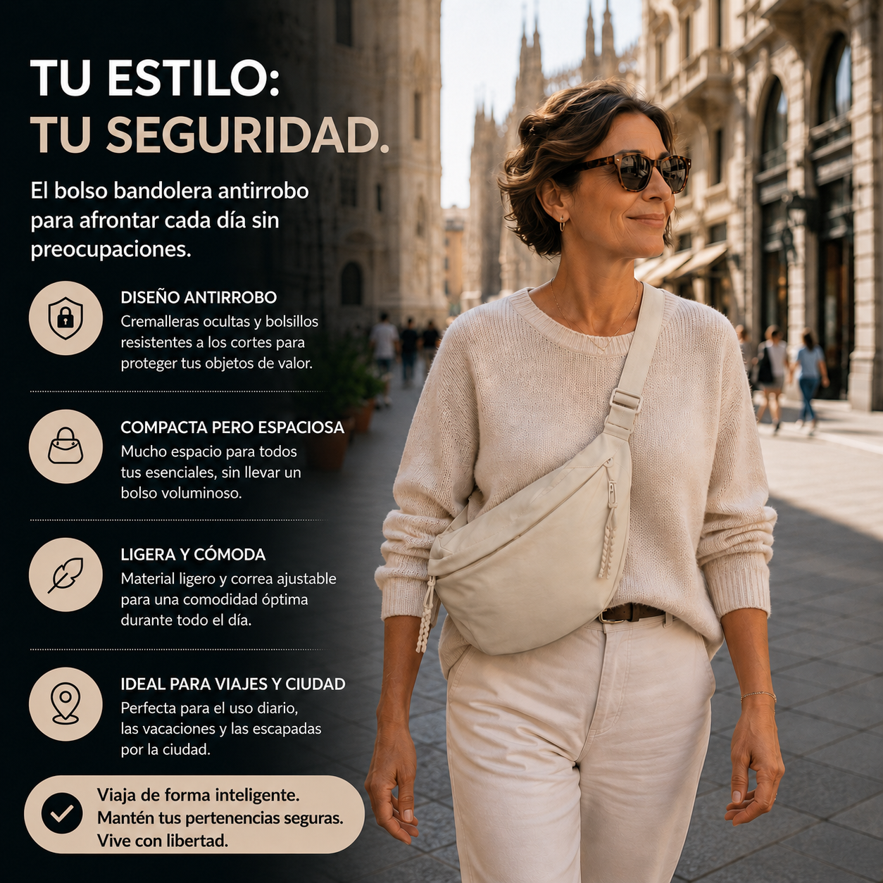 Elena | Bolsa de Hombro Beige