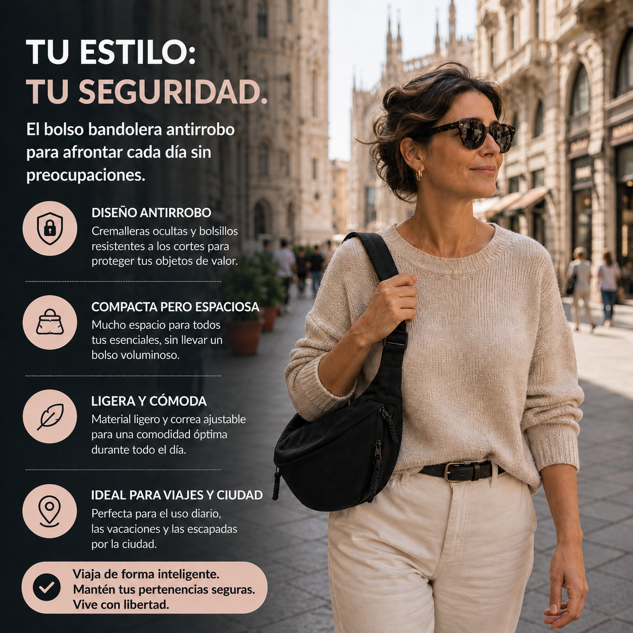 Aria | Bolsa de Hombro Negra