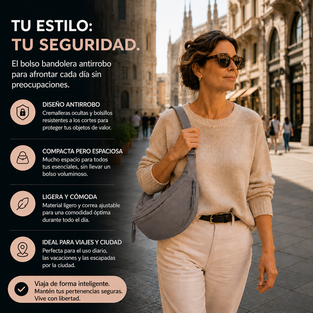 Chiara | Bolsa de Hombro Gris
