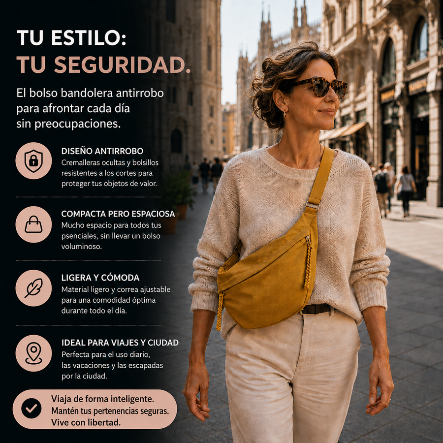 Sandra | Bolsa de Hombro Ocre