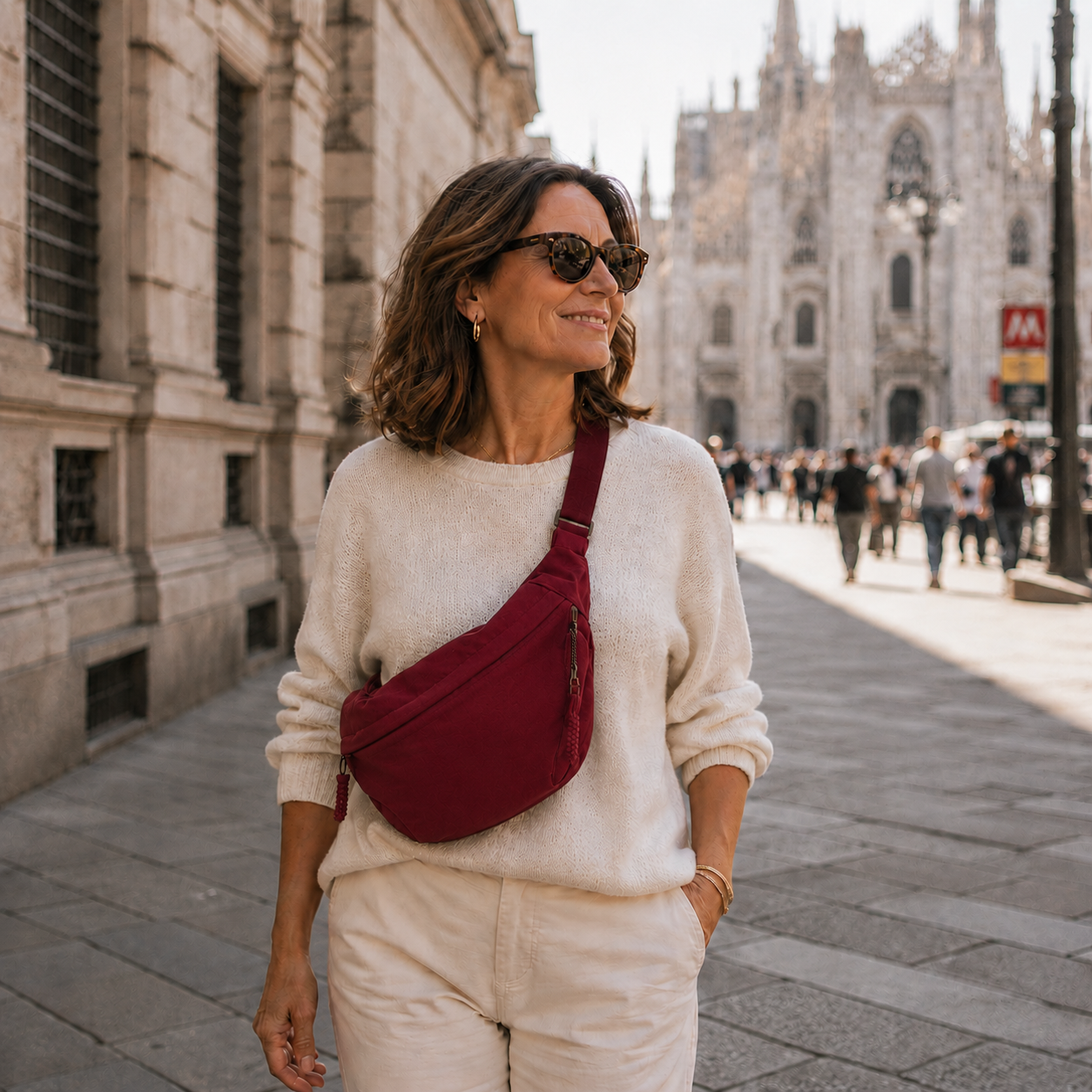 Rosa | Bolsa de Hombro Burdeos