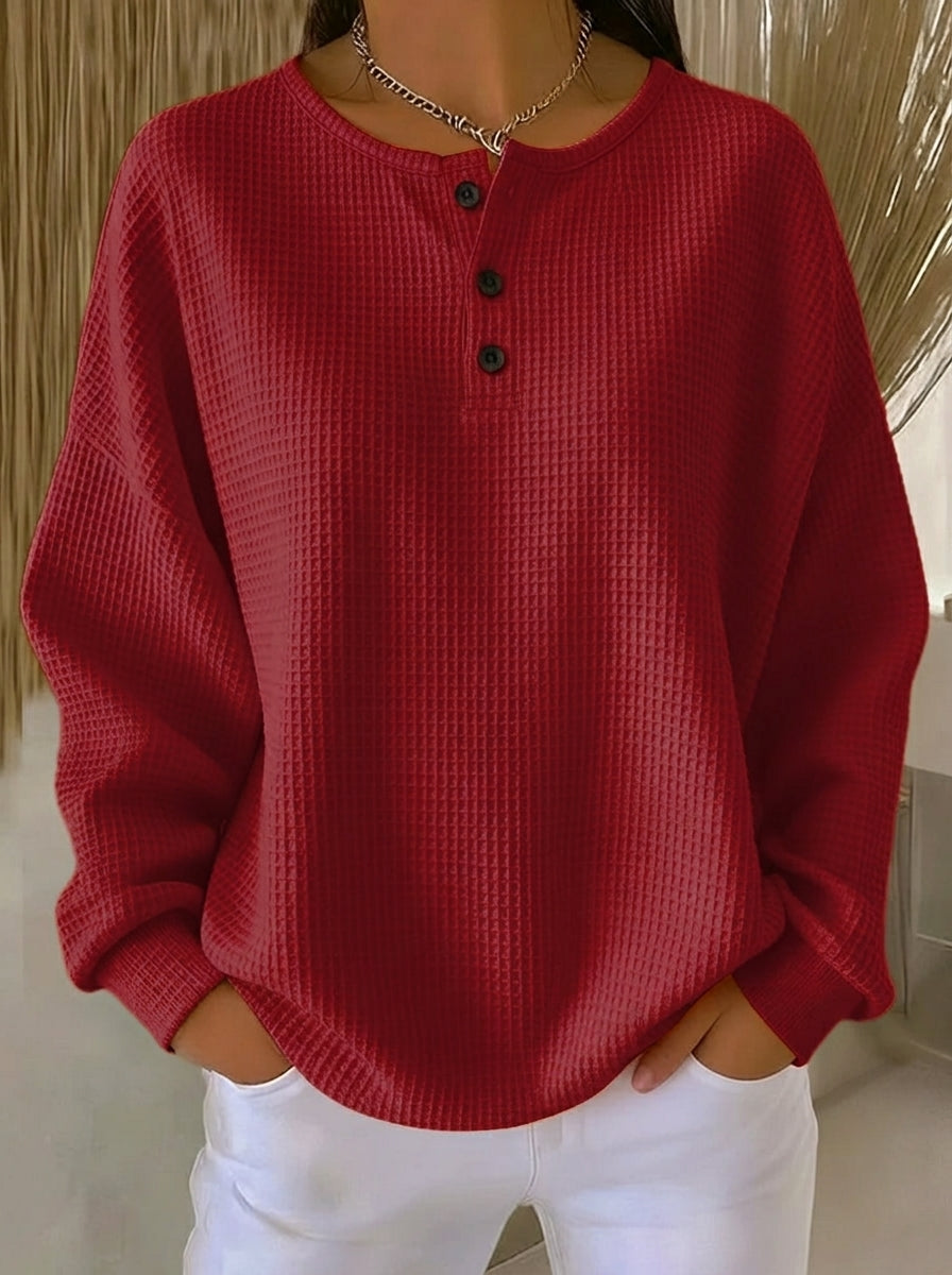 Milagros - Sudadera Henley Gofrada
