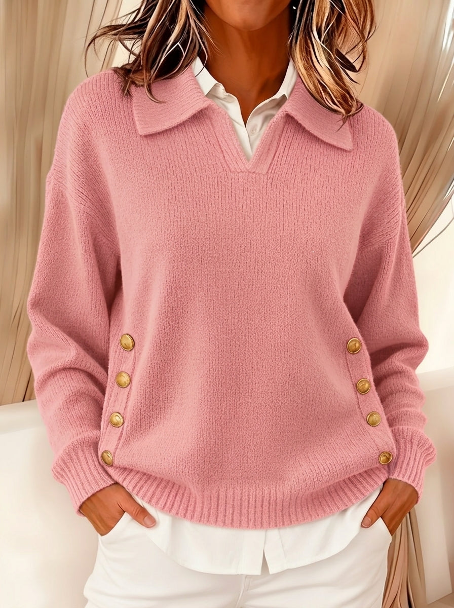 Vicenta - Jersey con Cuello Polo y Botones