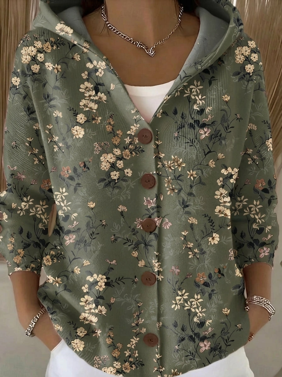 Paloma - Chaqueta de Punto Estampada con Capucha