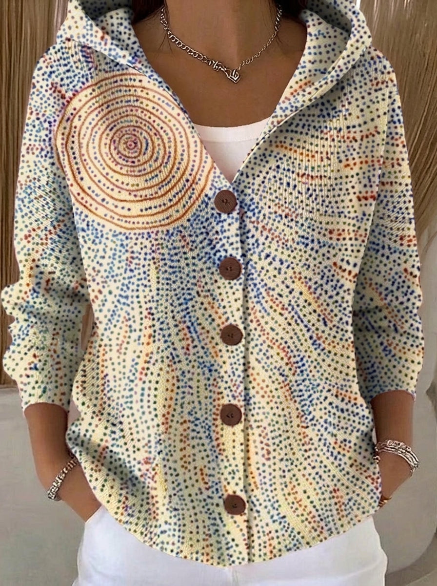 Paloma - Chaqueta de Punto Estampada con Capucha