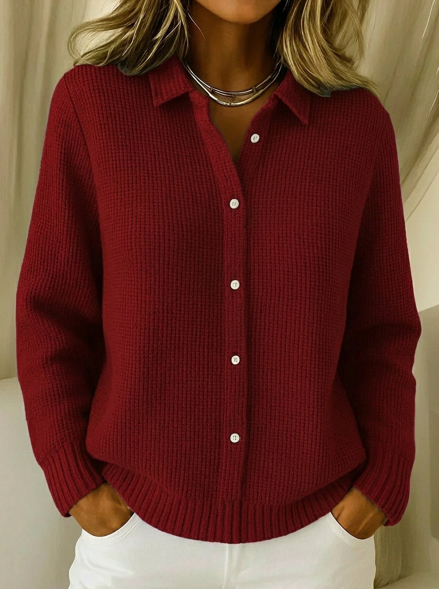 Carmela - Chaqueta de Punto Texturizada con Botones