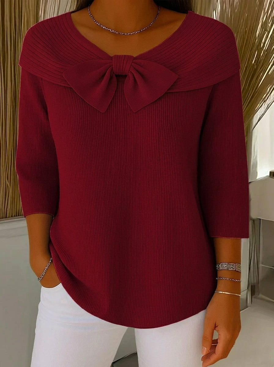 Trinidad - Jersey con Lazo y Cuello Redondo