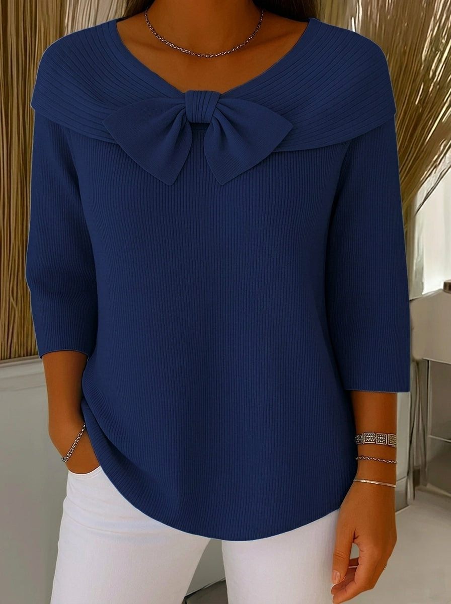 Trinidad - Jersey con Lazo y Cuello Redondo
