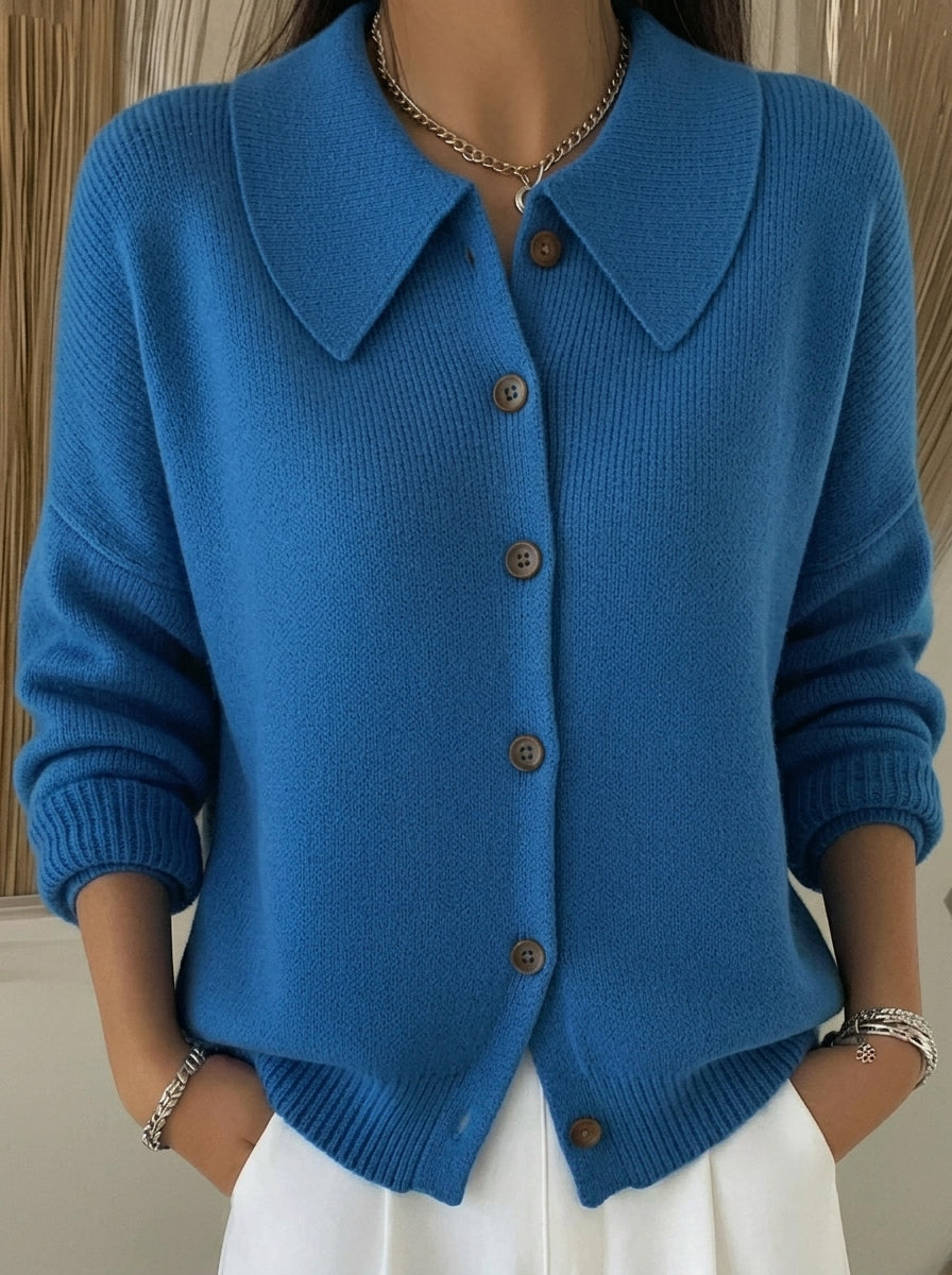 Vega - Chaqueta de Punto con Cuello Camisero