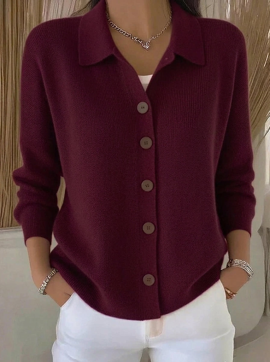 Josefina - Chaqueta de Punto con Cuello y Botones
