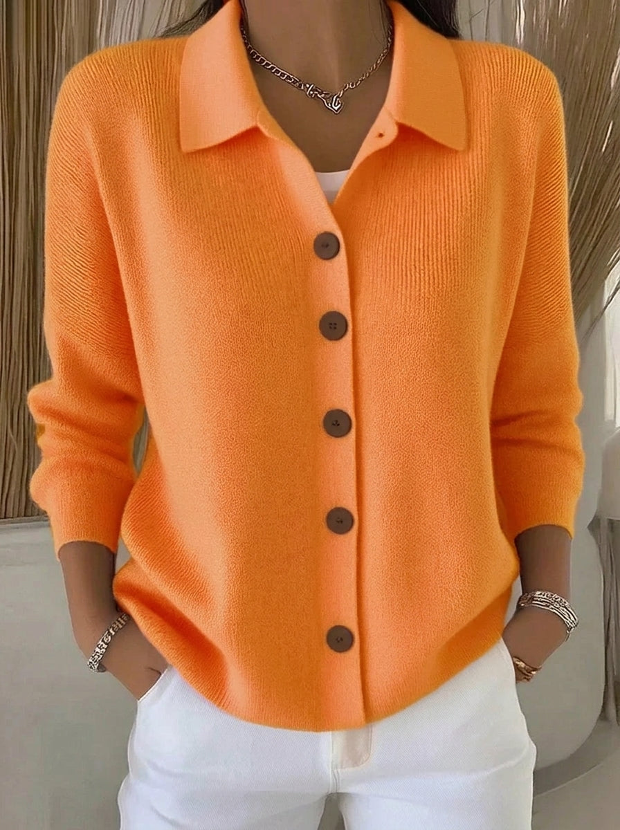 Josefina - Chaqueta de Punto con Cuello y Botones