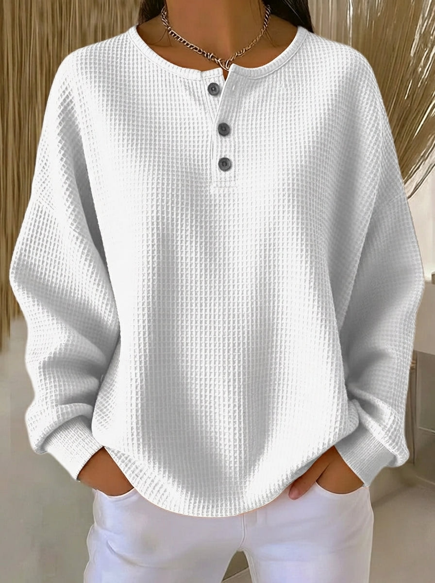 Milagros - Sudadera Henley Gofrada