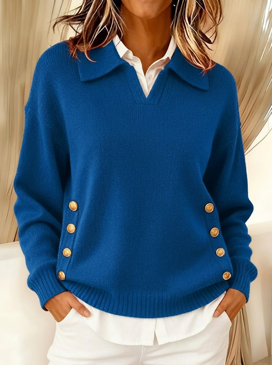 Vicenta - Jersey con Cuello Polo y Botones