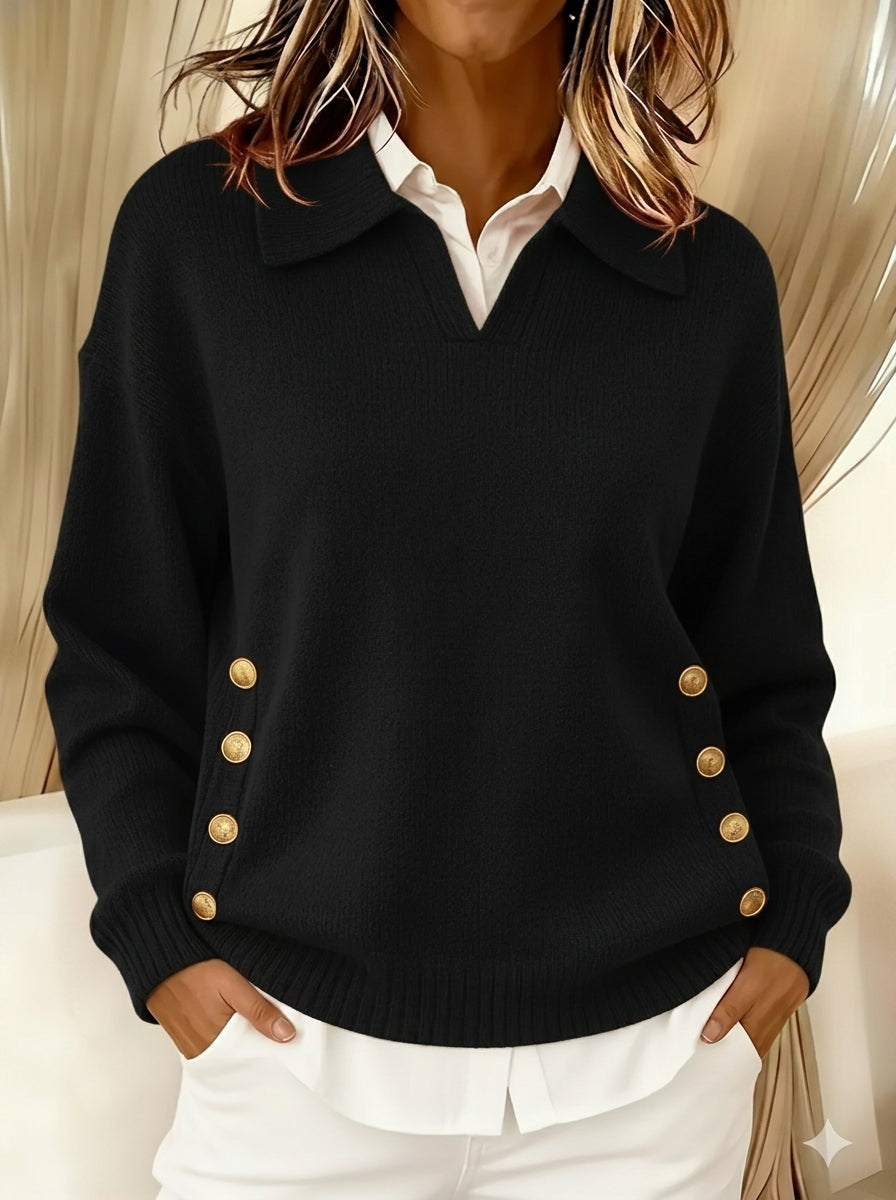 Vicenta - Jersey con Cuello Polo y Botones
