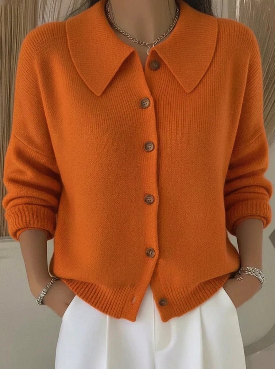 Vega - Chaqueta de Punto con Cuello Camisero