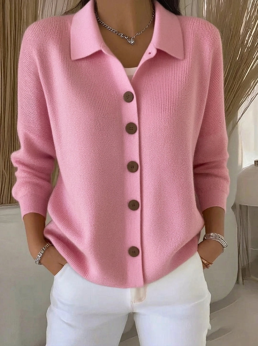 Josefina - Chaqueta de Punto con Cuello y Botones