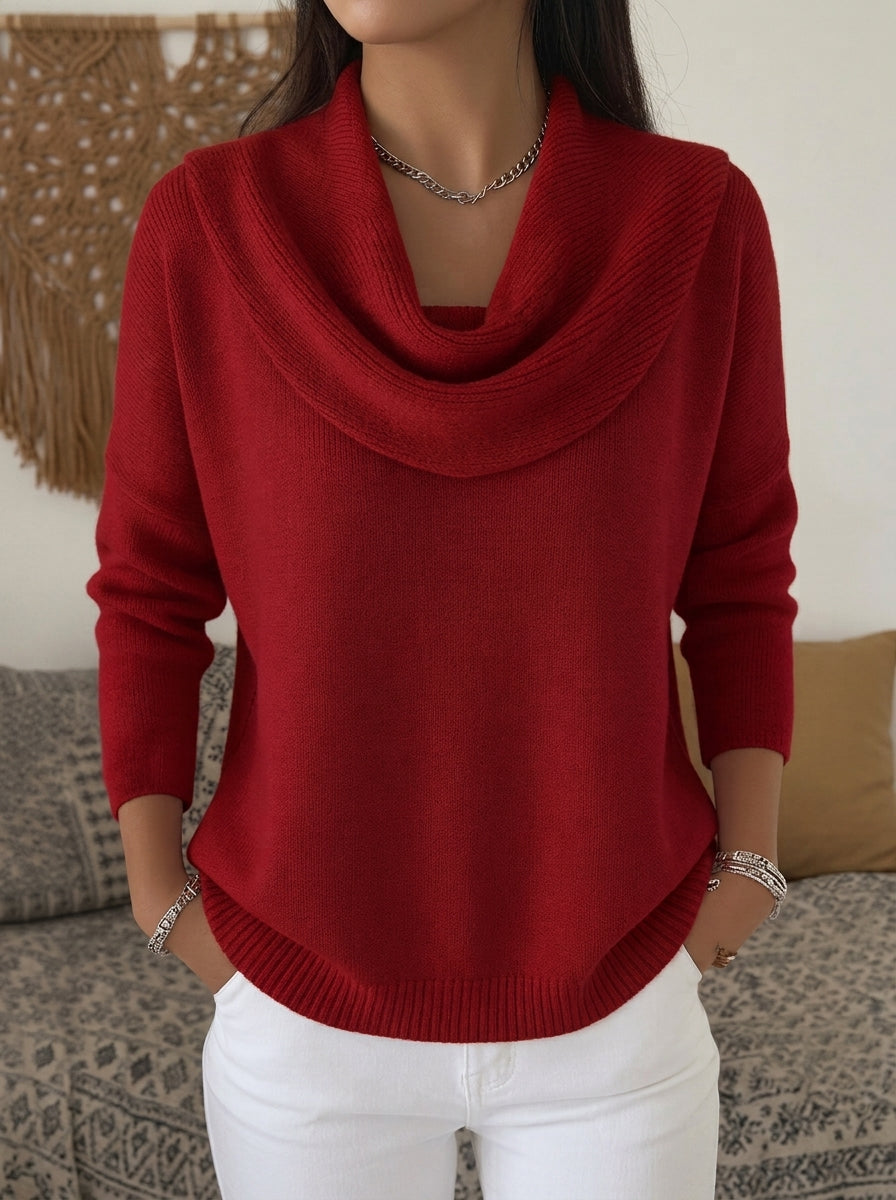 Julia - Jersey con Cuello Drapeado