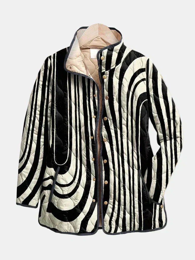 Sylvie | Chaqueta Acolchada Gráfica de Rayas Zebradas