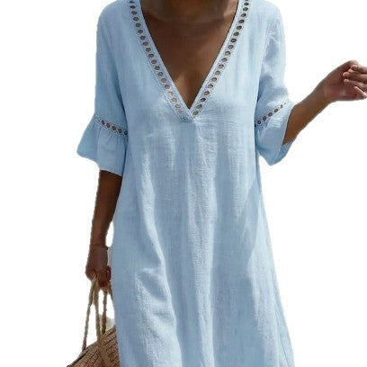 ELARA | Vestido Maxi Fresco, Confortable y Halagador para Estilo Costero
