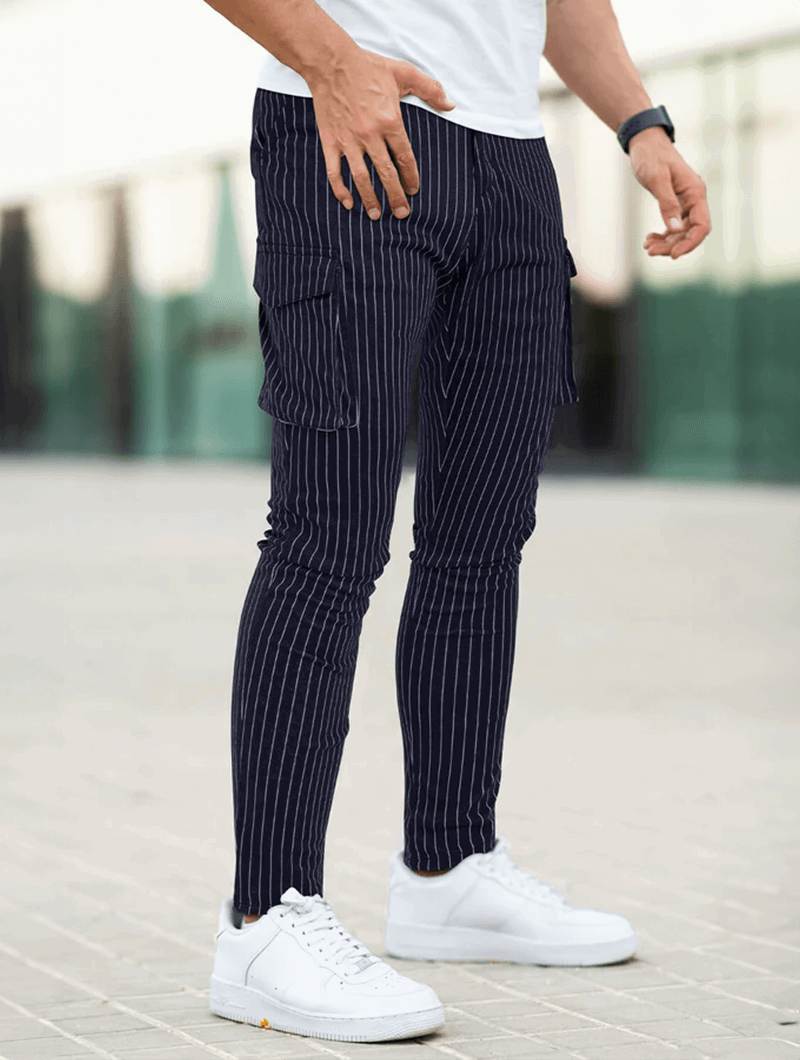 Vittorio Pantalones Slim Fit - Azul oscuro