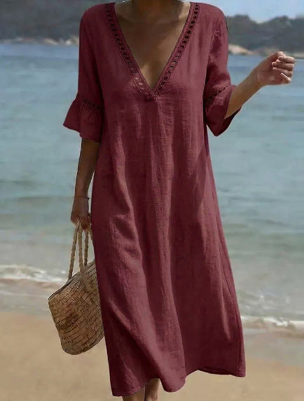 ELARA | Vestido Maxi Fresco, Confortable y Halagador para Estilo Costero