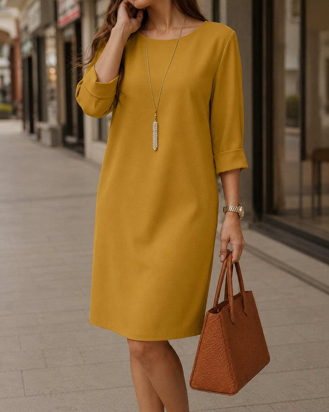 Jeanette | Vestido Midi que Disimula la Barriga