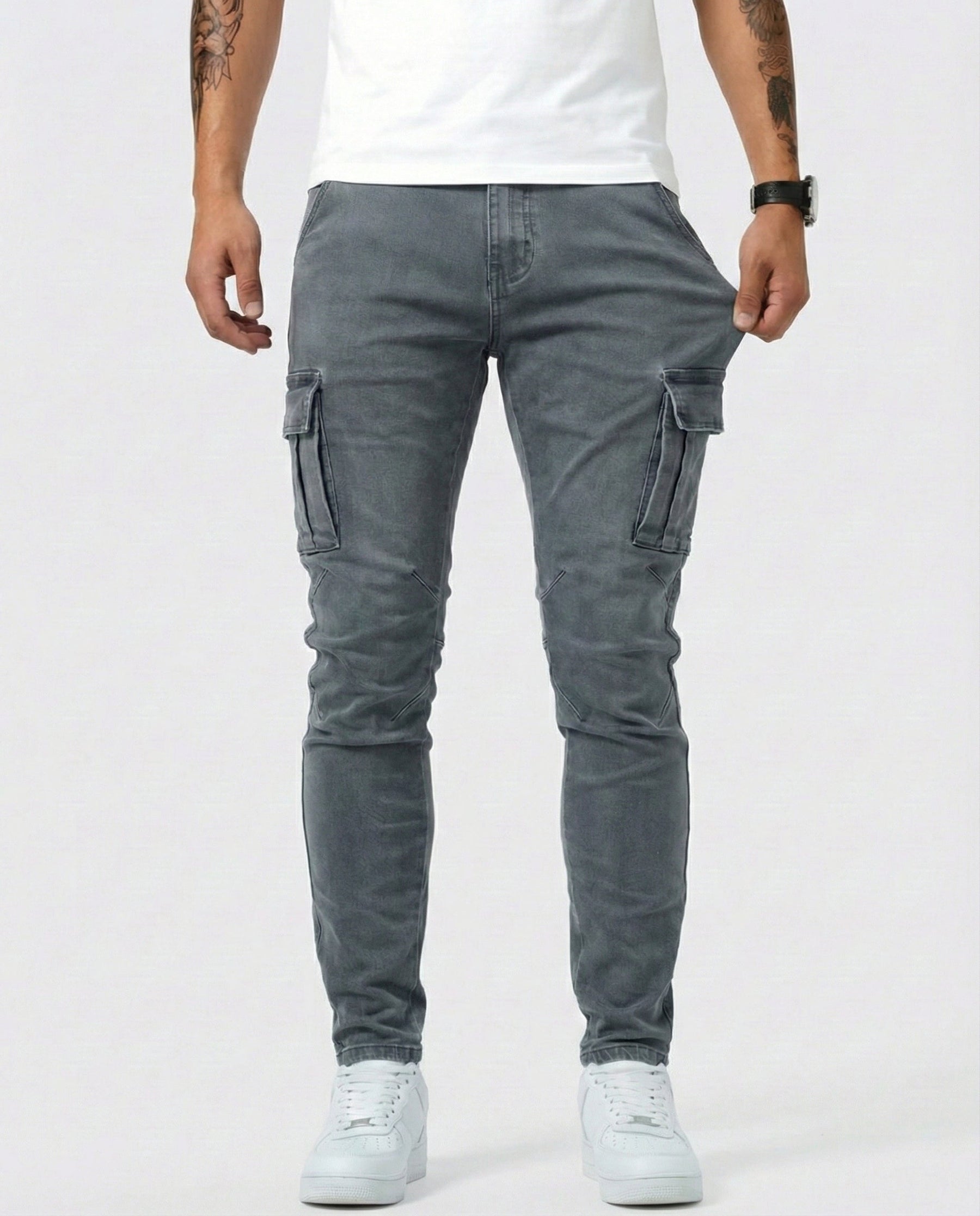 Pantalón Cargo Marino Elástico