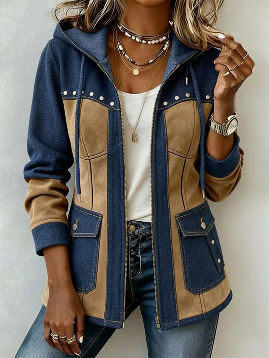 Lucia - Chaqueta con Capucha de Patchwork
