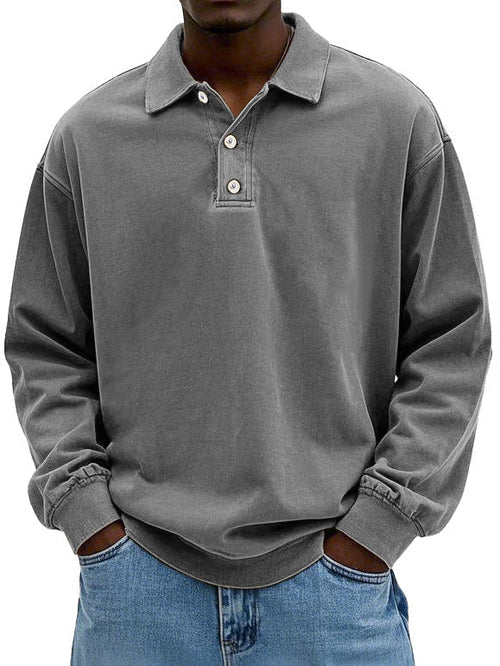 David - Polo Casual de Manga Larga