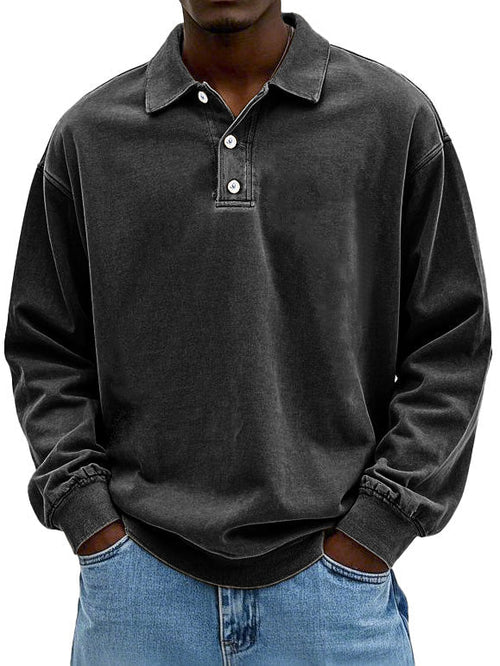 David - Polo Casual de Manga Larga