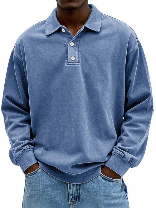 David - Polo Casual de Manga Larga