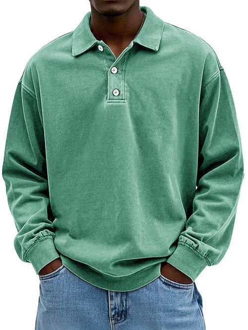 David - Polo Casual de Manga Larga