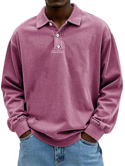 David - Polo Casual de Manga Larga